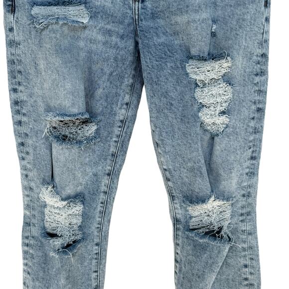 Abercrombie & Fitch 27/4R Boyfriend Jeans Mid-Rise Distressed Frayed Hems Blue - Picture 3 of 10